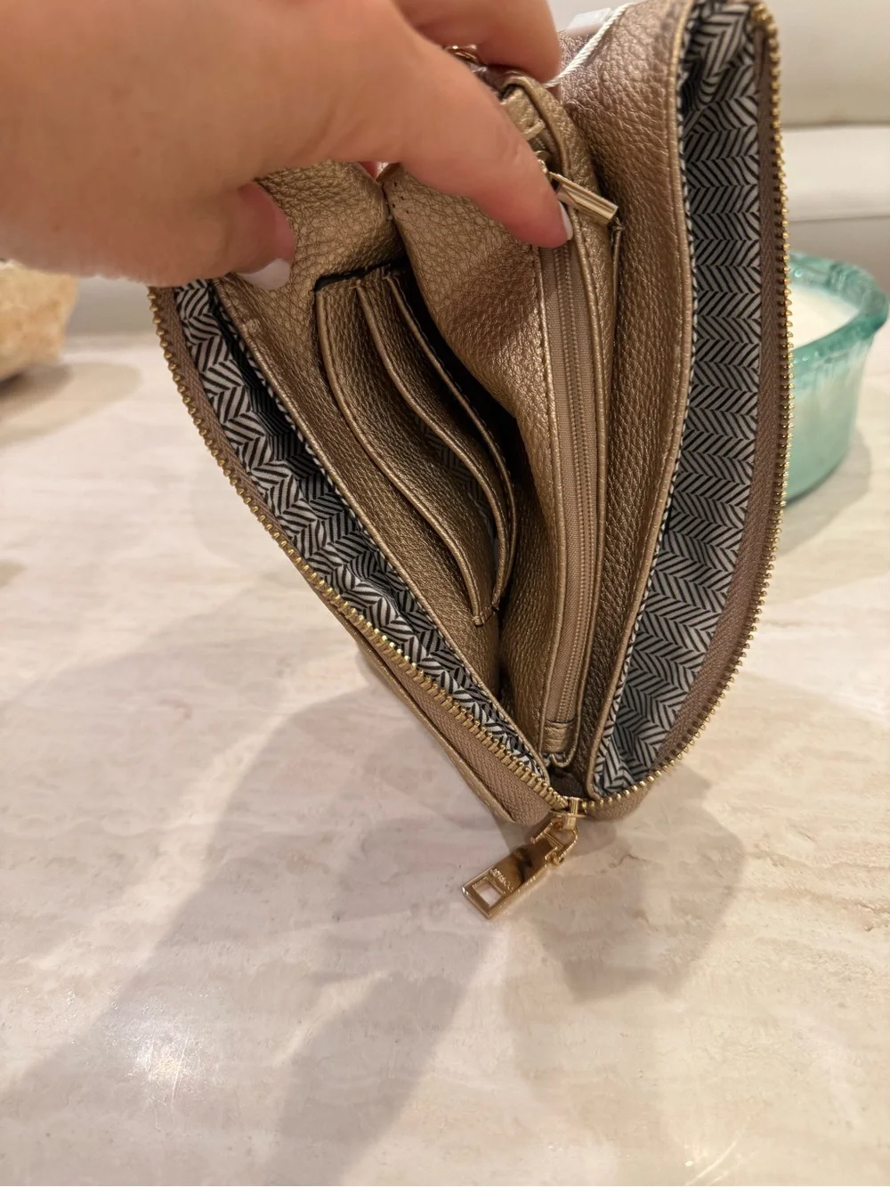 Metallic Gold Crossbody/ Wristlet NWT